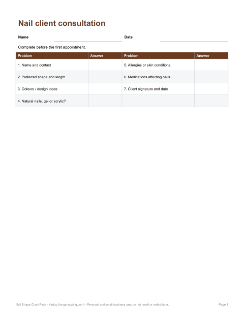Preview of the first page of Consultation form (DOCX/PDF)